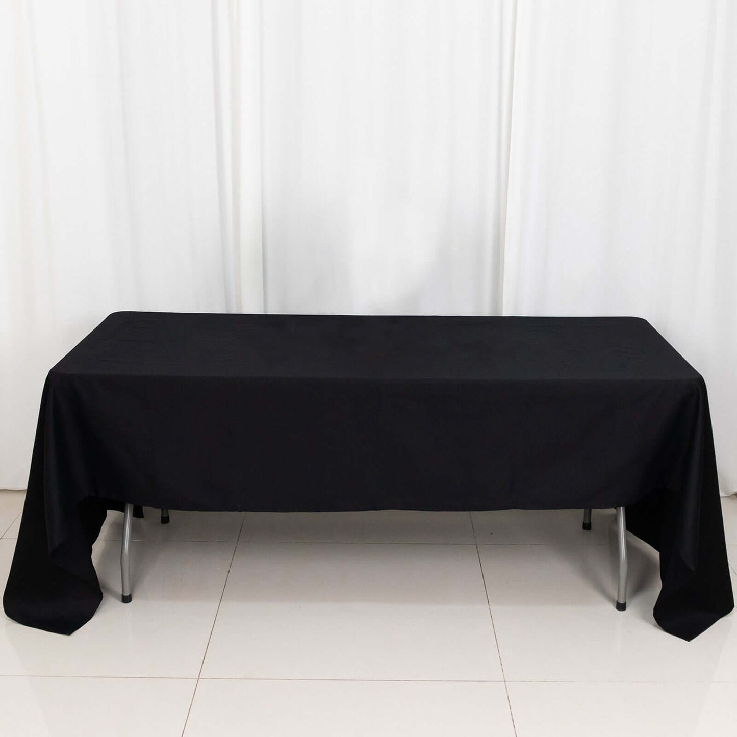 100% Cotton 60"x126" Rectangle Tablecloth Black Linen - Sophisticated, Soft & Breathable Table Cover - NestOCart