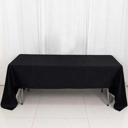 100% Cotton 60"x126" Rectangle Tablecloth Black Linen - Sophisticated, Soft & Breathable Table Cover - NestOCart