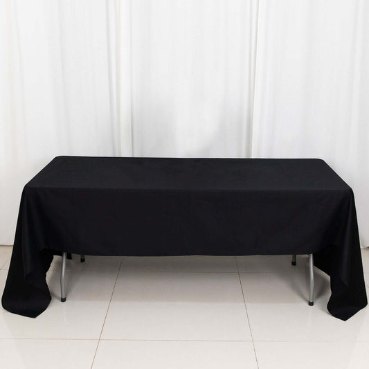 100% Cotton 60"x126" Rectangle Tablecloth Black Linen - Sophisticated, Soft & Breathable Table Cover - NestOCart