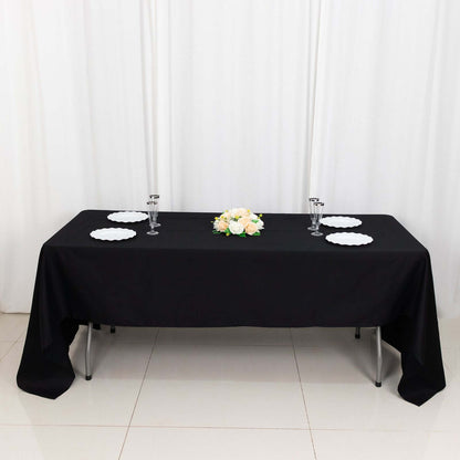 100% Cotton 60"x126" Rectangle Tablecloth Black Linen - Sophisticated, Soft & Breathable Table Cover - NestOCart