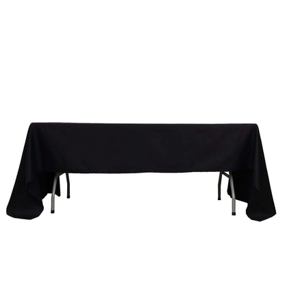 100% Cotton 60"x126" Rectangle Tablecloth Black Linen - Sophisticated, Soft & Breathable Table Cover - NestOCart