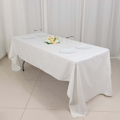 100% Cotton 60"x126" Rectangle Tablecloth White Linen - Sophisticated, Soft & Breathable Table Cover - NestOCart