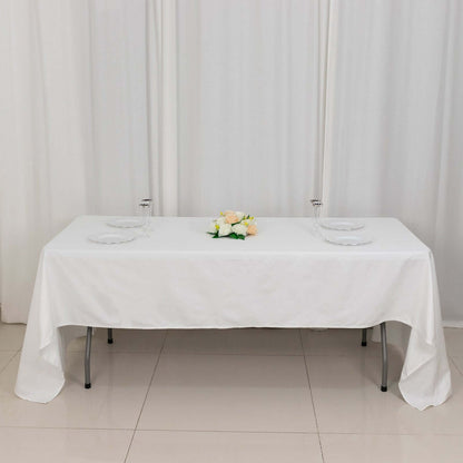 100% Cotton 60"x126" Rectangle Tablecloth White Linen - Sophisticated, Soft & Breathable Table Cover - NestOCart