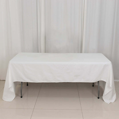 100% Cotton 60"x126" Rectangle Tablecloth White Linen - Sophisticated, Soft & Breathable Table Cover - NestOCart