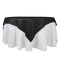 100% Cotton 70"x70" Table Overlay Square Tablecloth Black Linen - Soft & Breathable Fabric Table Topper
