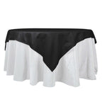 100% Cotton 70"x70" Table Overlay Square Tablecloth Black Linen - Soft & Breathable Fabric Table Topper