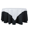 100% Cotton 70"x70" Table Overlay Square Tablecloth White Linen - Sophisticated, Soft & Breathable Fabric Table Cover