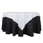 100% Cotton 70"x70" Table Overlay Square Tablecloth White Linen - Sophisticated, Soft & Breathable Fabric Table Cover