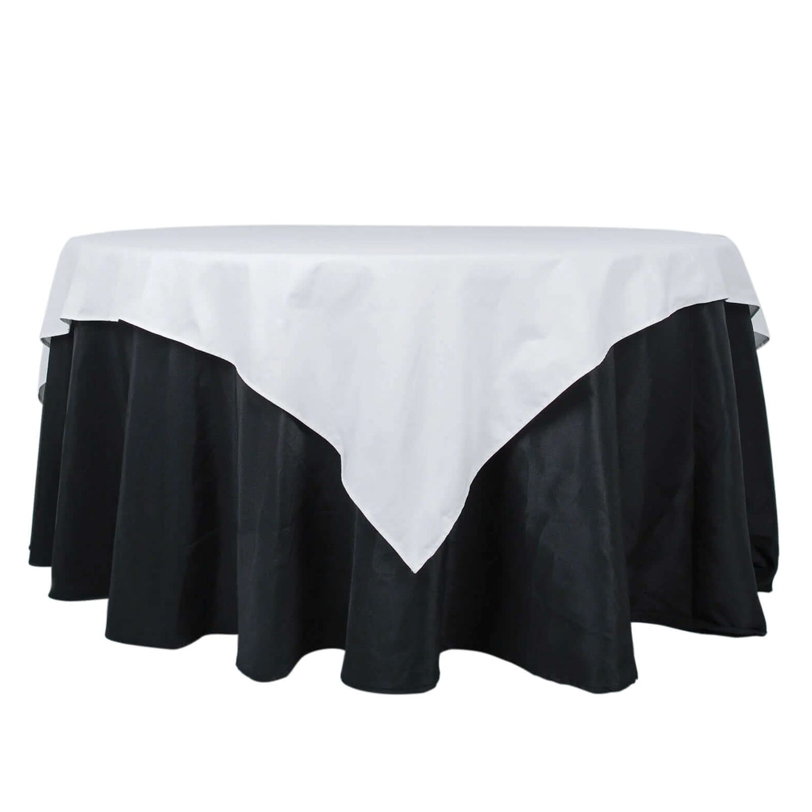 100% Cotton 70"x70" Table Overlay Square Tablecloth White Linen - Sophisticated, Soft & Breathable Fabric Table Cover