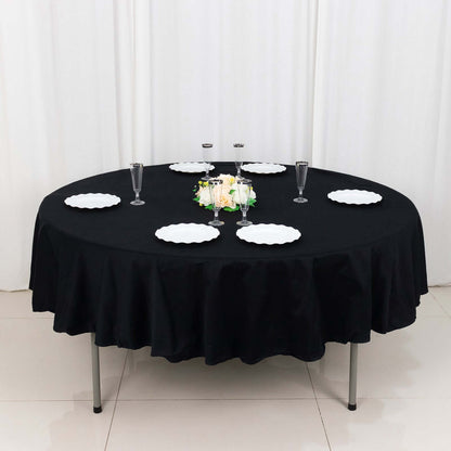 100% Cotton 90" Round Tablecloth Black Linen - Soft & Breathable Table Cover - NestOCart