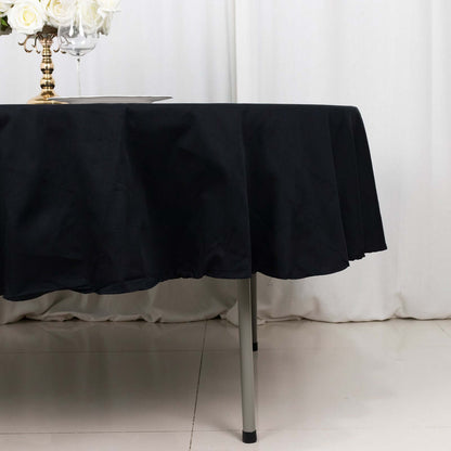 100% Cotton 90" Round Tablecloth Black Linen - Soft & Breathable Table Cover - NestOCart