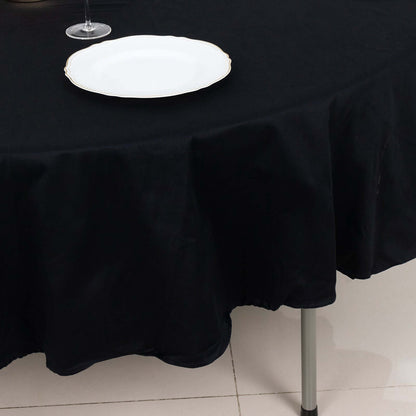 100% Cotton 90" Round Tablecloth Black Linen - Soft & Breathable Table Cover - NestOCart