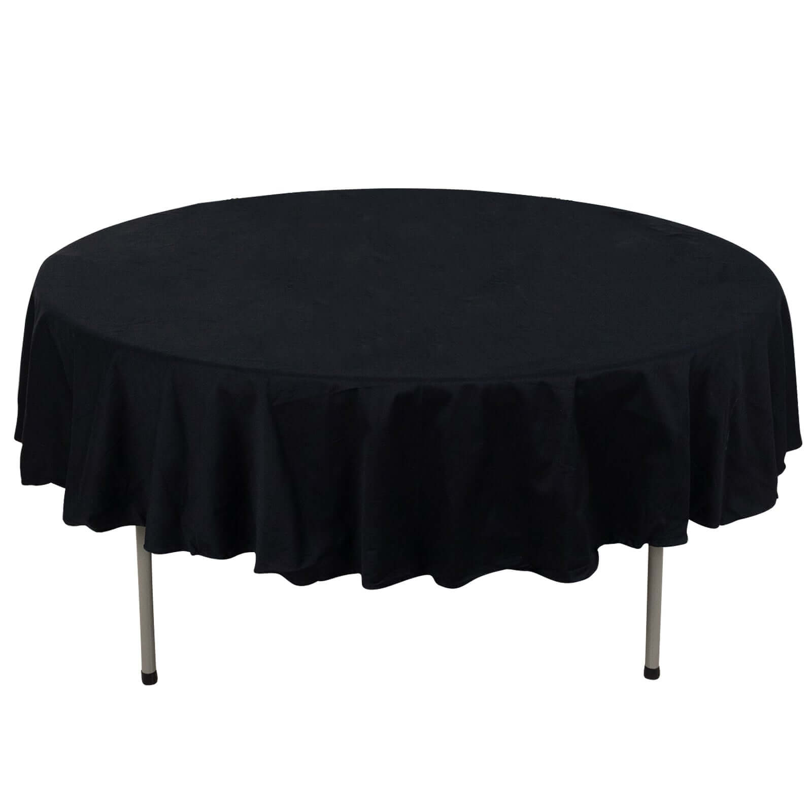 100% Cotton 90" Round Tablecloth Black Linen - Soft & Breathable Table Cover - NestOCart