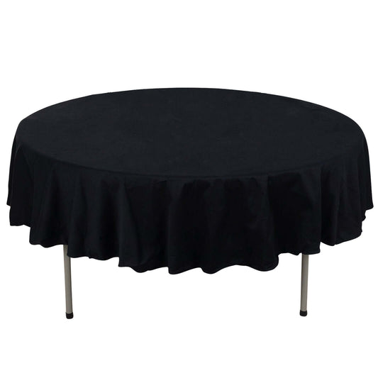 100% Cotton 90" Round Tablecloth Black Linen - Soft & Breathable Table Cover - NestOCart