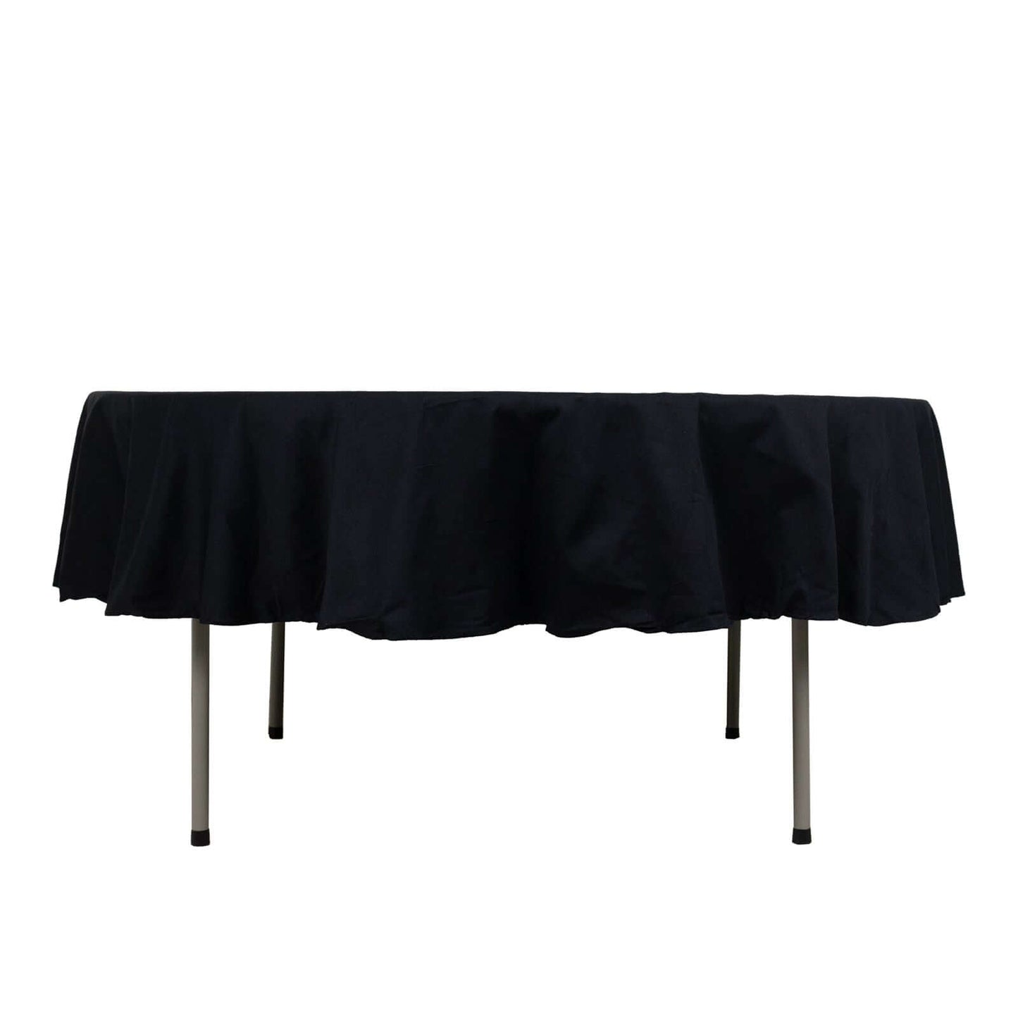 100% Cotton 90" Round Tablecloth Black Linen - Soft & Breathable Table Cover - NestOCart