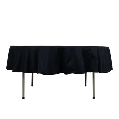 100% Cotton 90" Round Tablecloth Black Linen - Soft & Breathable Table Cover - NestOCart