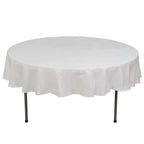 100% Cotton 90" Round Tablecloth White Linen - Sophisticated, Soft & Breathable Table Cover