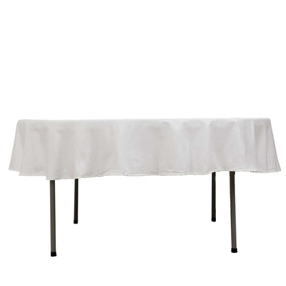 100% Cotton 90" Round Tablecloth White Linen - Sophisticated, Soft & Breathable Table Cover - NestOCart