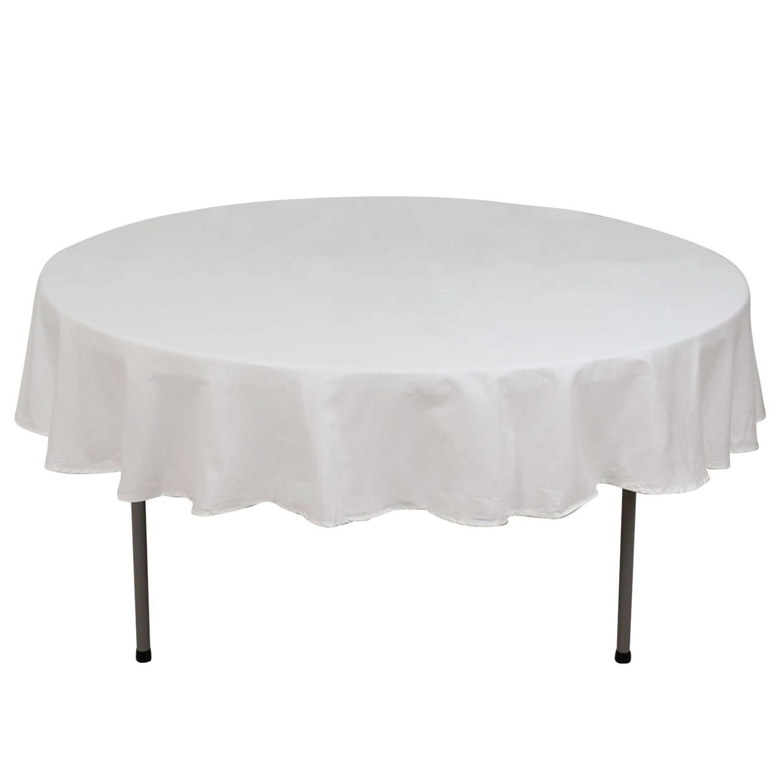 100% Cotton 90" Round Tablecloth White Linen - Sophisticated, Soft & Breathable Table Cover - NestOCart