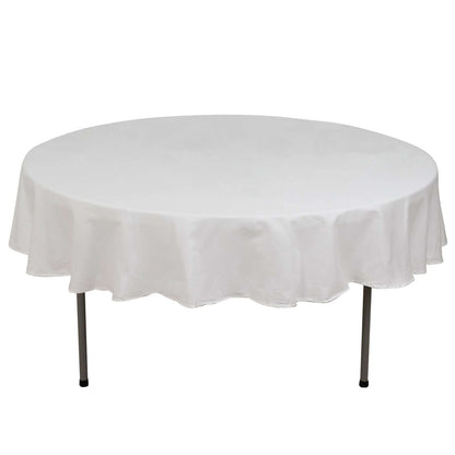 100% Cotton 90" Round Tablecloth White Linen - Sophisticated, Soft & Breathable Table Cover - NestOCart