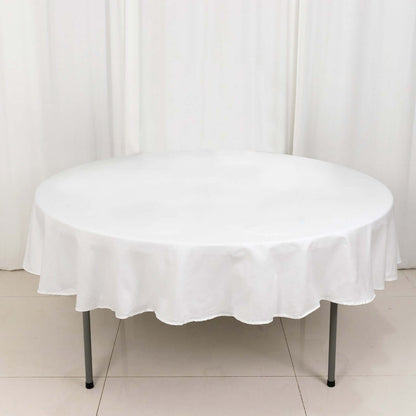 100% Cotton 90" Round Tablecloth White Linen - Sophisticated, Soft & Breathable Table Cover - NestOCart