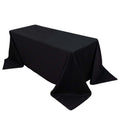 100% Cotton 90"x132" Rectangle Tablecloth Black Linen - Seamless, Soft & Breathable Table Cover