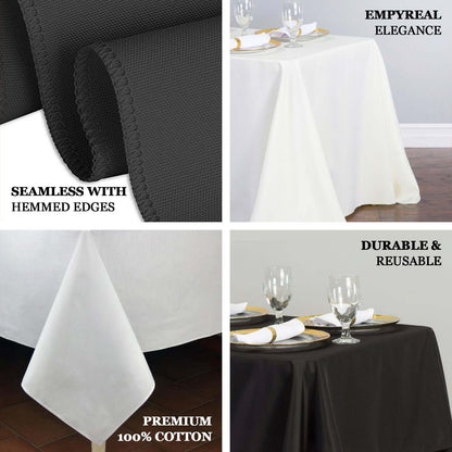 100% Cotton 90"x132" Rectangle Tablecloth Black Linen - Seamless, Soft & Breathable Table Cover - NestOCart