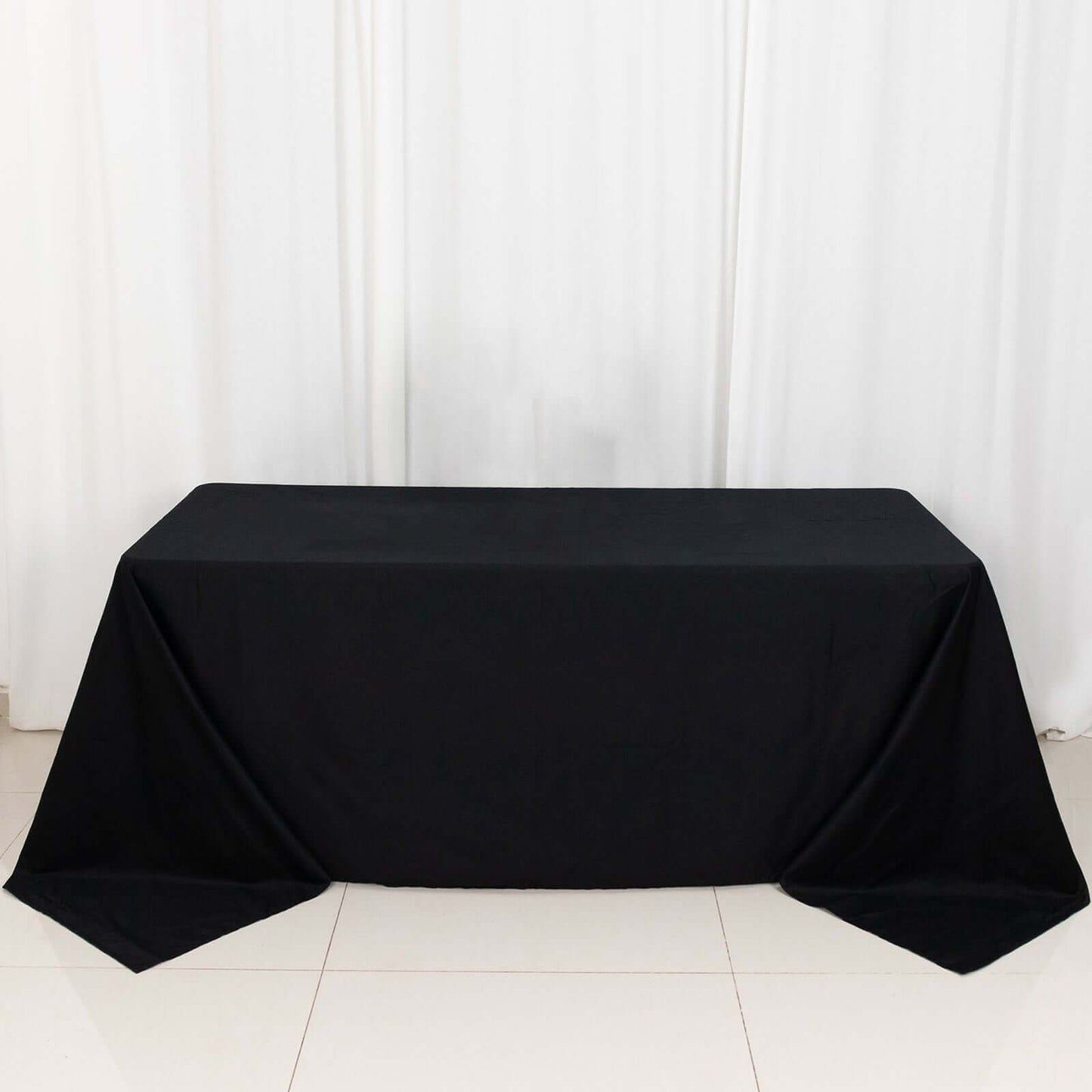 100% Cotton 90"x132" Rectangle Tablecloth Black Linen - Seamless, Soft & Breathable Table Cover - NestOCart