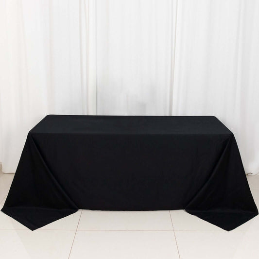 100% Cotton 90"x132" Rectangle Tablecloth Black Linen - Seamless, Soft & Breathable Table Cover - NestOCart