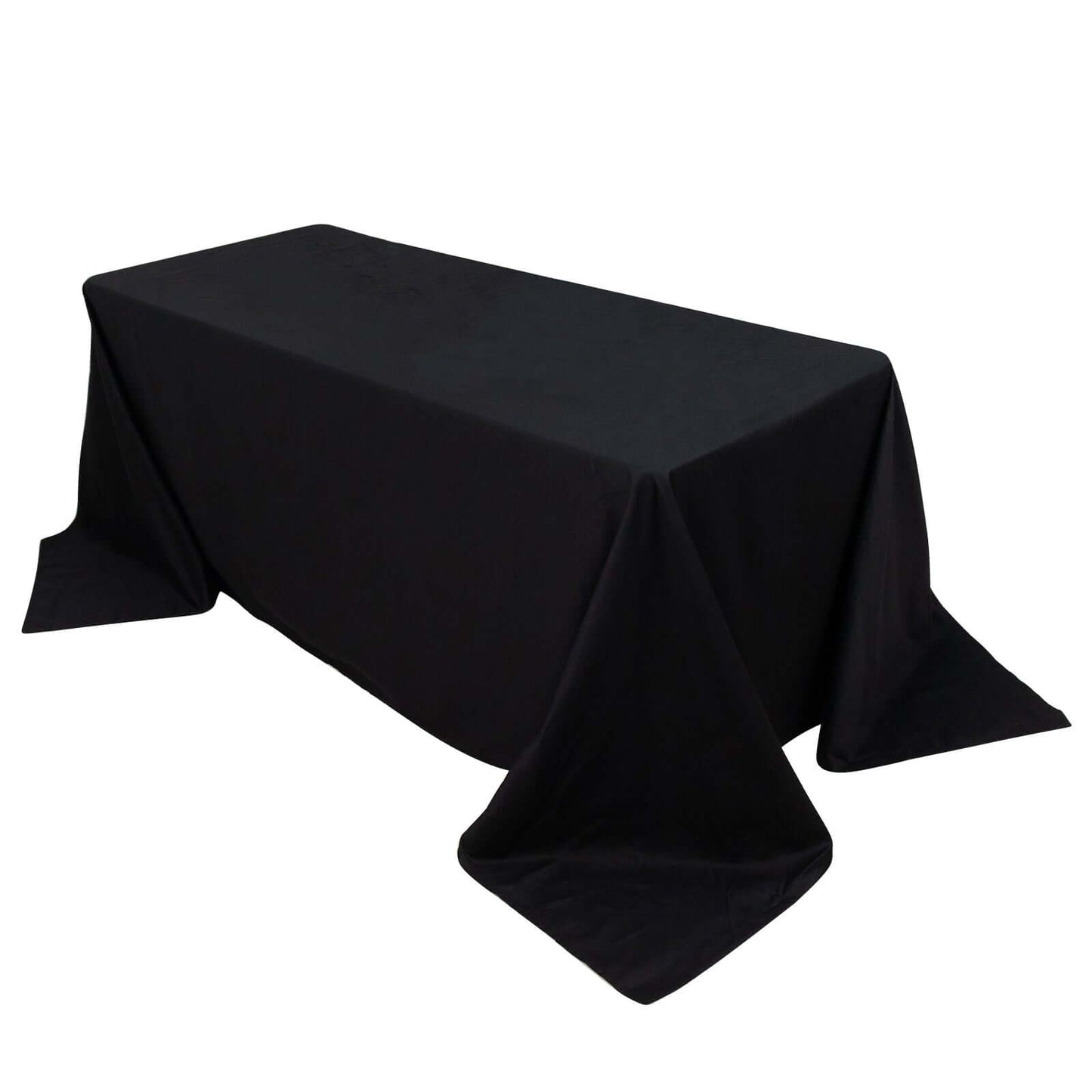 100% Cotton 90"x132" Rectangle Tablecloth Black Linen - Seamless, Soft & Breathable Table Cover - NestOCart