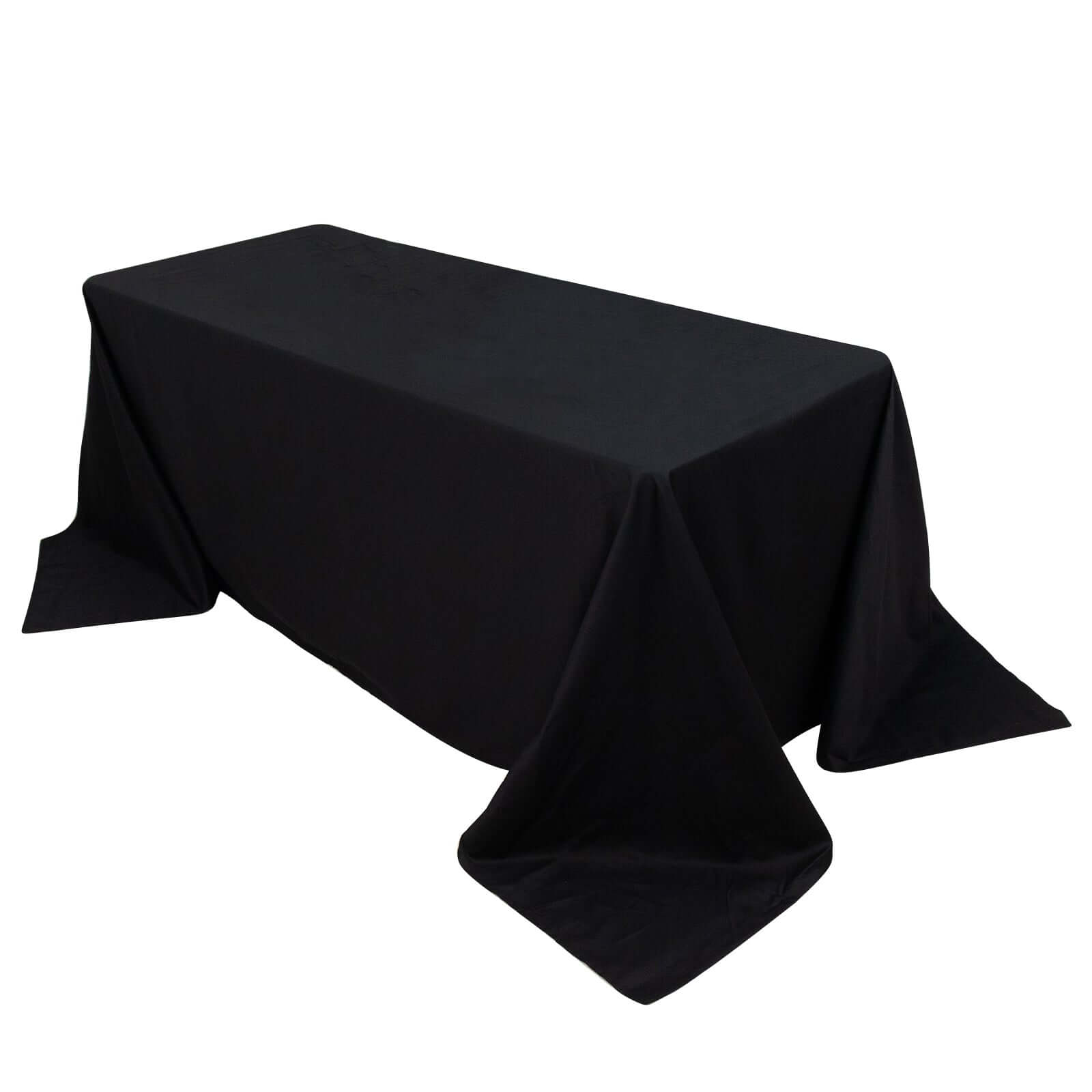 100% Cotton 90"x132" Rectangle Tablecloth Black Linen - Seamless, Soft & Breathable Table Cover - NestOCart