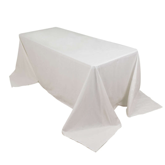 100% Cotton 90"x132" Rectangle Tablecloth White Linen - Seamless, Soft & Breathable Table Cover - NestOCart