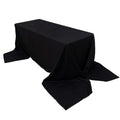 100% Cotton 90"x156" Rectangle Tablecloth Black Linen - Seamless, Soft & Breathable Table Cover