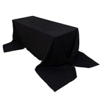 100% Cotton 90"x156" Rectangle Tablecloth Black Linen - Seamless, Soft & Breathable Table Cover