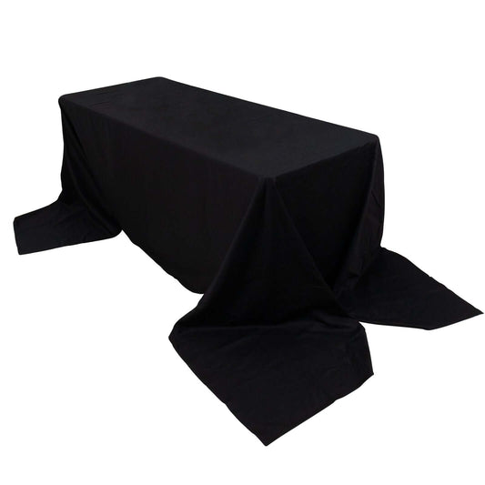 100% Cotton 90"x156" Rectangle Tablecloth Black Linen - Seamless, Soft & Breathable Table Cover - NestOCart