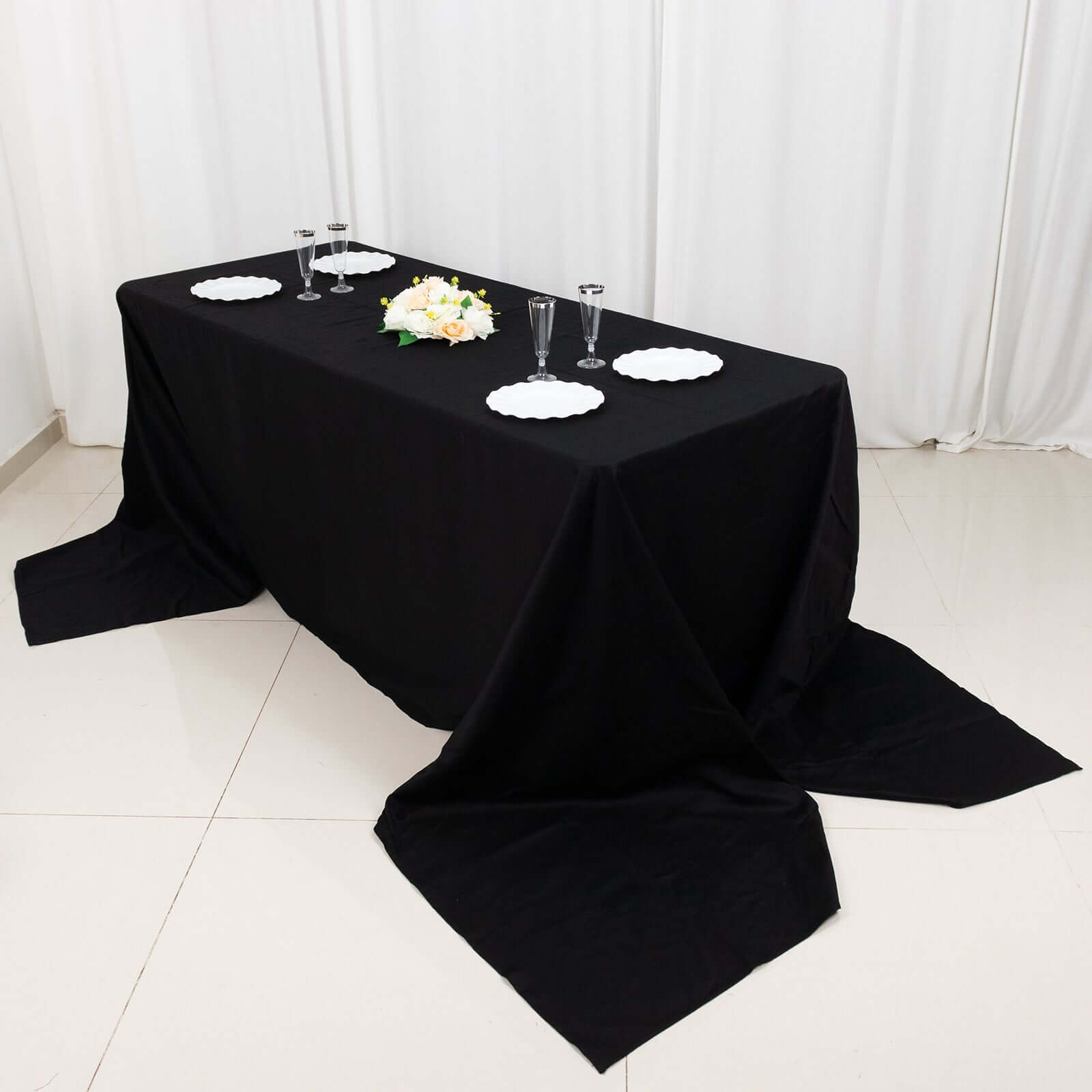 100% Cotton 90"x156" Rectangle Tablecloth Black Linen - Seamless, Soft & Breathable Table Cover - NestOCart