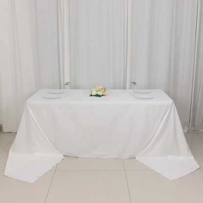 100% Cotton 90"x156" Rectangle Tablecloth White Linen - Seamless, Soft & Breathable Table Cover - NestOCart
