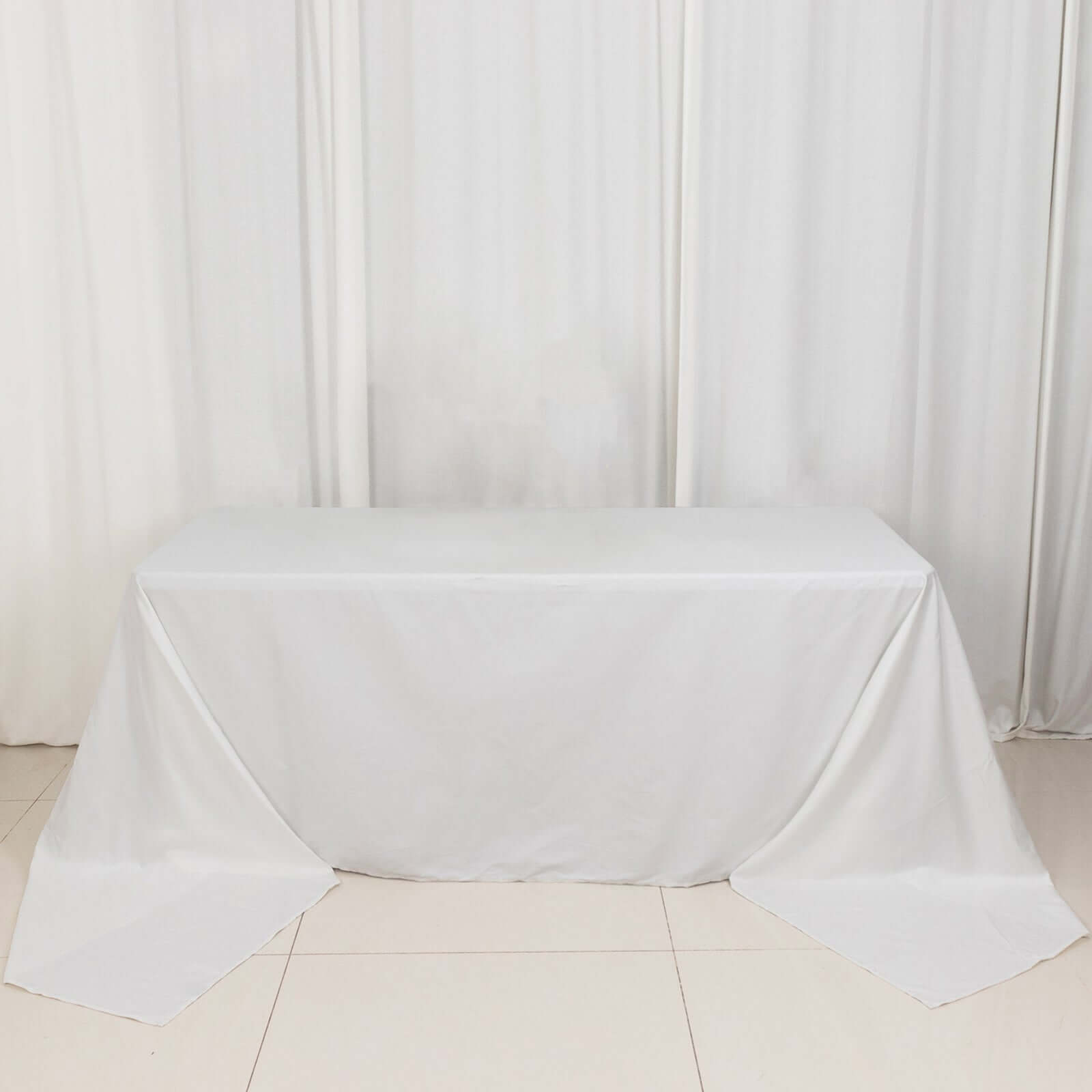 100% Cotton 90"x156" Rectangle Tablecloth White Linen - Seamless, Soft & Breathable Table Cover - NestOCart