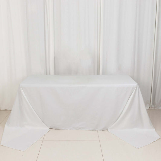 100% Cotton 90"x156" Rectangle Tablecloth White Linen - Seamless, Soft & Breathable Table Cover - NestOCart