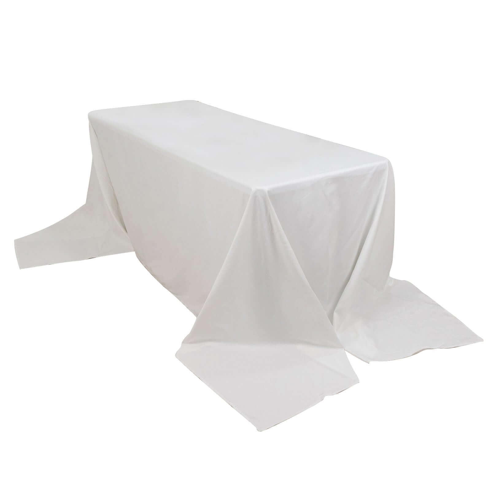 100% Cotton 90"x156" Rectangle Tablecloth White Linen - Seamless, Soft & Breathable Table Cover - NestOCart