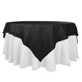 100% Cotton 90"x90" Table Overlay Square Tablecloth Black Linen - Soft & Breathable Fabric Table Topper