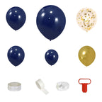 100 Pack Assorted Royal Blue Gold Latex Balloon Arch Kit, DIY Party Balloon Garland Decorations - Bell Racket Store