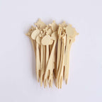 100 - Pack Bamboo Cocktail Picks Giraffe Mini Forks Double Pronged Design Natural - Biodegradable Eco Friendly Party Supplies 4" - Bell Racket Store