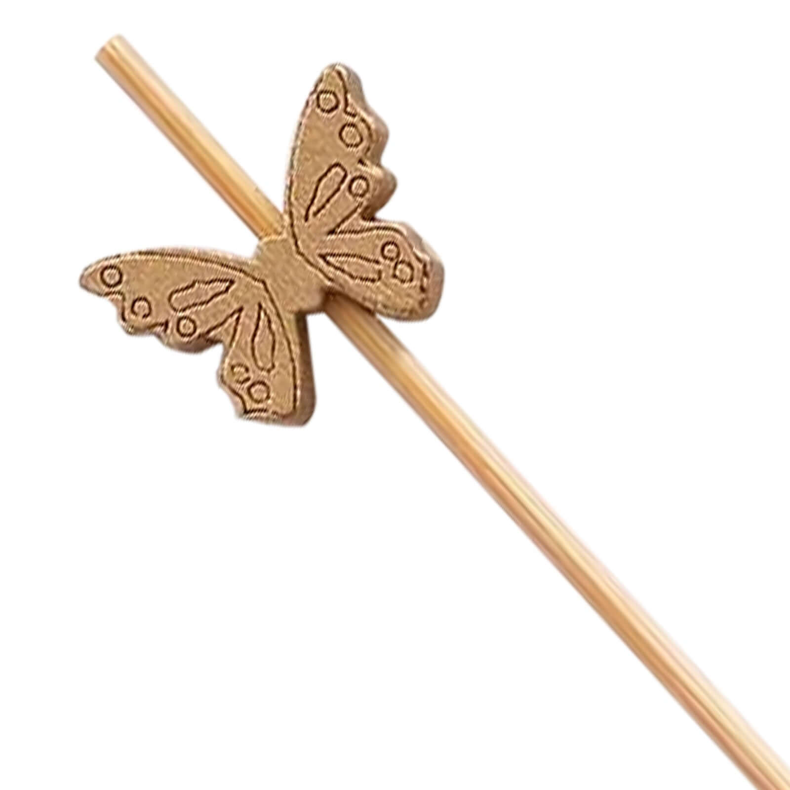 100 - Pack Bamboo Cocktail Sticks Butterfly Design Eco Friendly Natural - Biodegradable Party Picks 5" - Bell Racket Store