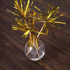 100 - Pack Bamboo Cocktail Sticks Firework Cupcake Toppers Gold - Festive Foil Frills Food Picks 9" - Bell Racket Store
