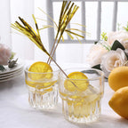 100 - Pack Bamboo Cocktail Sticks Firework Cupcake Toppers Gold - Festive Foil Frills Food Picks 9" - Bell Racket Store