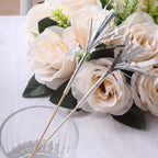 100 - Pack Bamboo Cocktail Sticks Firework Cupcake Toppers Silver - Festive Foil Frills Food Picks 9" - Bell Racket Store