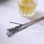 100 - Pack Bamboo Cocktail Sticks Firework Cupcake Toppers Silver - Festive Foil Frills Food Picks 9" - Bell Racket Store