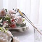 100 - Pack Bamboo Cocktail Sticks Firework Cupcake Toppers Silver - Festive Foil Frills Food Picks 9" - Bell Racket Store