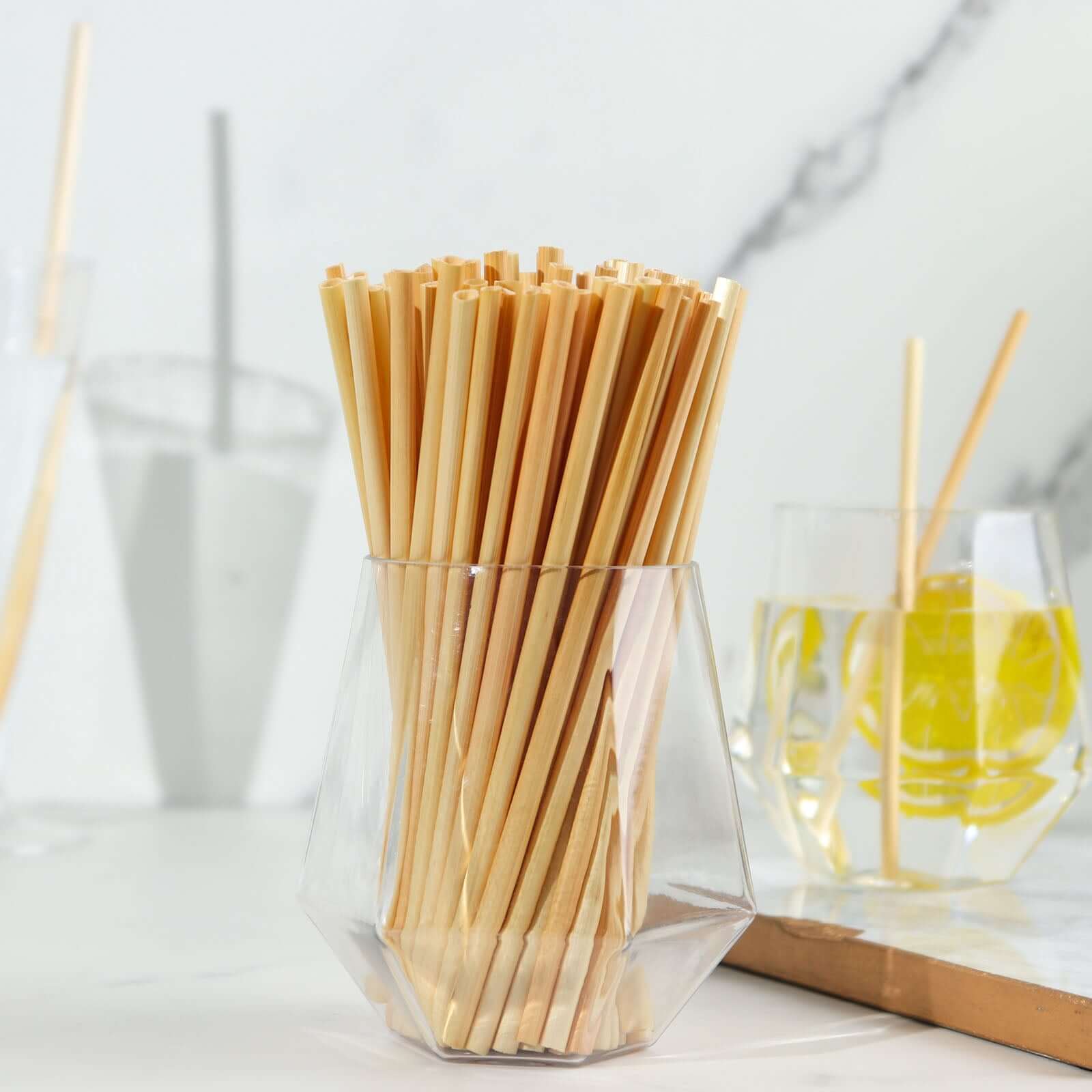 100 - Pack Compostable Straws Plant Based 100% Plastic Free - Biodegradable Wheat Straws for Drinks 6" - Bell Racket Store